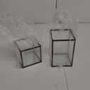 PHOSPHOR Glass Hurricane Candle Holder Set of 3 PCS Black Hurricane Candleholders for Wedding Party Holiday Birthday Home Decor Lanter