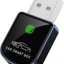 Wireless Carplay Adapter for iPhone Latest Upgrade, Tiny Bluetooth Dongle Convert Wired to Wireless for Apple Car Play Plug & Play, Zero-Lag Auto-Connect GPS Works With 2016+ Cars (Jet Black)