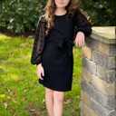 Girls Dress Kids Mesh Long Sleeve Dresses Self Belted Elegant Bodyco, 9-10 Years, Black