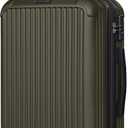 LIGHT FLIGHT Carry On Luggage 22x14x9 Airline Approved, Durable Hard Shell Carry On Suitcases with Wheels, Expandable Hardside Lightweight Travel Luggage with TSA Lock, Dark Green, 20 Inch Carry-on