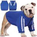 PUMYPOREITY Dog Hoodie for French Bulldog, Pullover Stretchy Dog Hoodies for Frenchie, Soft Dog Sweatshirts, Frenchie Clothes for Cold Weather, Blue, L
