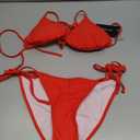 Women Two Piece Swimsuit Sexy Swimwear Halter String Triangle Bikini Sets (Medium, Red)
