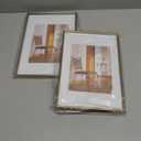 8x12 Picture Frame Set of 2, Brass Brushed Thin Metal Aluminum Photo Frame with HD Glass, Fit 6x8 with Mat or 8 x 12 without Mat, for Table and Wall, 2 Pack