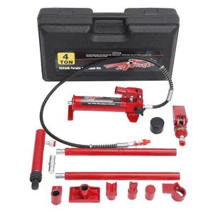 4 T Hydraulic Jack Kit, Porta Power Kit with 4.6 ft/1.4 m Oil Hose, Portable Hydraulic Jack with Storage Case for Automotive, Garage, Farm, Heavy Equipment, Mechanic