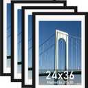24x36 Poster Frame Set of 4, for Wall Mounting, Black