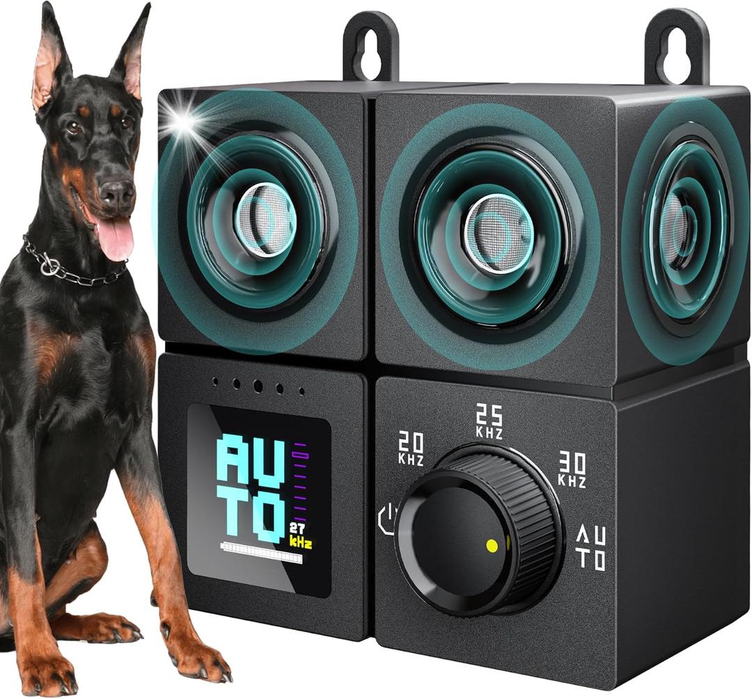 Anti Barking Device for Dogs, Ultrasonic Dog Bark Deterrent Devices with 4 Modes Up to 50ft (270), Dog Barking Deterrent Devices, Bark Box, Barking Control Devices for Dog Training in Outdoor/Indoor (Black)