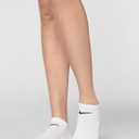 Nike Unisex Adult Everyday Cushioned Training No-Show Socks (6 Pairs) (Large, White/Black)