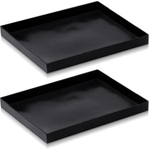 2 Pcs 8.5 x 11.5 x 1 Inch PTFE Solid Oven Basket Non Stick Cooking Basket Cooking Trays for Quick Oven Accessories Baking Chips Chicken Wings Bread Heating