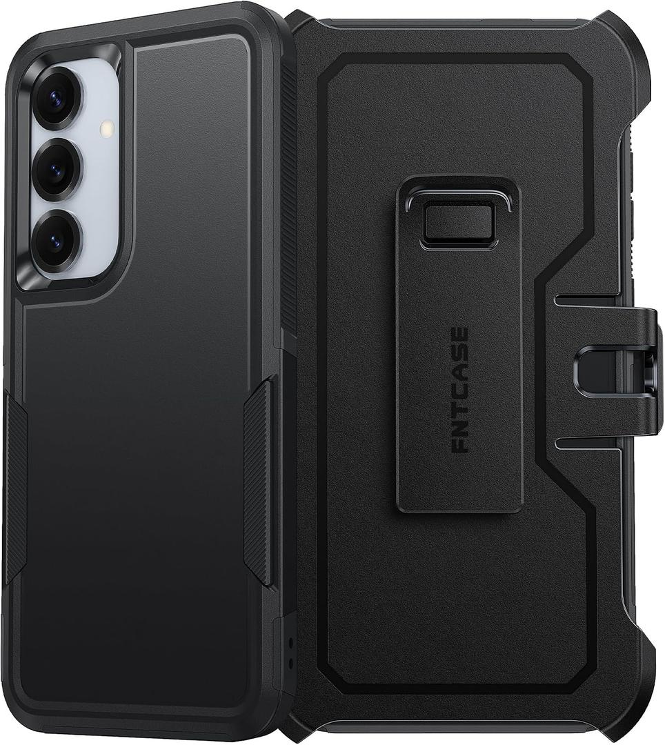 FNTCASE for Samsung Galaxy S25 Case: Galaxy S24 Case Heavy Duty Drop Protection with Rugged Belt-Clip Holster & Kickstand Military Grade Shockproof Durable Protective Cell Phone Cover - 6.2 inch