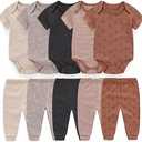 Baby Layette Set Baby Boys' 10-Piece Bodysuits Pants Set Toddler Girl Boy Unisex Baby Gift Sets 3M