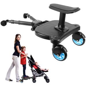 Universal Stroller Board with Detachable Seat, 2in1 Sit and Stand Stroller Glider Board for Most Strollers, Holds Children Up to 55 LBs Stroller Standing Board