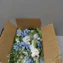 2 Pack Artificial Peony Flower Garland - 6ft Silk Peony Garland Flower Vine Blue and White Peony Silk Roses Flowers for Wedding Arch Party Table Decor (2, Blue)