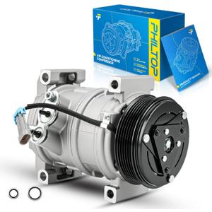 PHILTOP CO 28000C AC Compressor Compatible with 2002-2013 Silverado 2500 HD, Sierra 2500 HD, 2003-2013 Silverado 1500, 2000-2005 DeVille, Air Conditioning Compressor