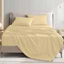 King Size 4 Piece Sheet Set - Comfy Breathable & Cooling Bed Sheets Set, Soft and Wrinkle Free, Deep Pockets, Easy & Secure Fit, Hotel Luxury Bedding for Women, Men - Oeko-Tex - Beige 