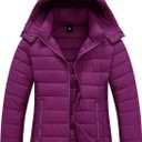 Women's Winter Coat Lightweight Waterproof Puffer Jacket - Quilted Short Down Coat for Women, Warm Winter Jacket (Medium, Purple)