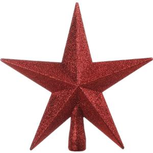 Mr. Pen- Glitter Star Tree Topper, 8-Inch, Red Star Christmas Tree Topper Star, Christmas Tree Star Topper