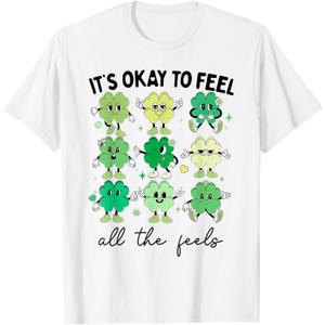 It's Okay to Feel All The Feels Sped Teacher St Patrick's Day T-Shirt Large