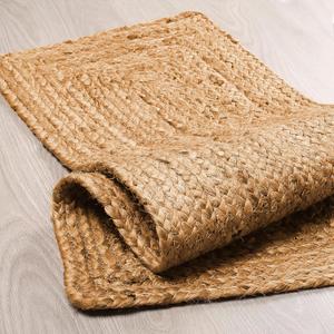 Reversible Jute Braided Table Runner - Farmhouse Burlap, Natural, Eco-Friendly - 13x36 Inch