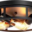 Farmhouse Flush Mount Ceiling Lights,3-Light Black Hallway Light Fixtures,Rustic Flush Mount Ceiling Light Fixture for Kitchen Dining Room Entryway Hall,E26 Base