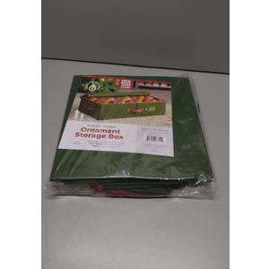 ZOBER Underbed Christmas Ornament Storage Box - Stores 64 3" Ornaments, With Dividers - Tear Proof 600D Oxford Fabric, Ornament Organizer Storage Box, Durable Christmas Containers Holder - Green