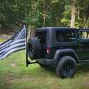 Anley Universal Car Hitch Mount Flagpole Holder - Compatible with Standard 2 Inch Hitch Receiver for Truck, Jeep, Van & RV - Vehicle Rear Flag Pole Mounting Bracket - Fit Flagpole of 1 to 2 in (Black)