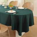 Classic Dark Green Oval Tablecloth - Made of Durable Plain Cloth, Heavy Duty & Wrinkle-Resistant, Smooth Surface for Party Restaurant Formal and Everyday Dining, Easy to Iron,60 x 84 Inch