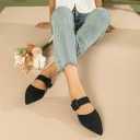 Pointed Toe Mules for Women FlatsSlip On Mules BacklessWide Width MulesMule Slides Flats Sandals, Size: 7
