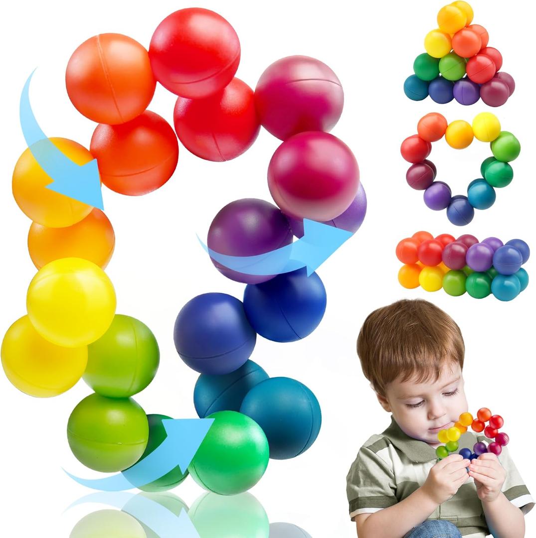 Sensory Autism Balls Toy for Toddler Kids, Easter Basket Stuffers gift chool Fidget Classroom Autistic Calm Down Treasure Box Airplane Travel For Age 3-5 5-7 3-4 4-8 Dementia Activities Valentines Day