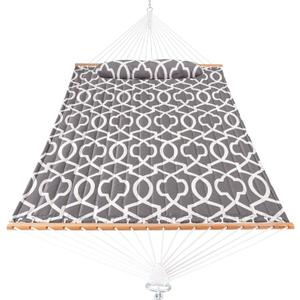 Lazy Daze Hammocks 12FT Quilted Fabric Hammock with Soft Pillow, Double 2 Person Tree Hammock with Spreader Bar for Outdoor Outside Patio Garden Yard, 450lbs Weight Capacity