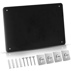FANXIYQ Magnetic Board for Wall with 4 Expansion Screws & 4 Paste Hooks - Durable Metal Bulletin Board for Home/Office Organization, Display Souvenir Magnets, Photos & Notes