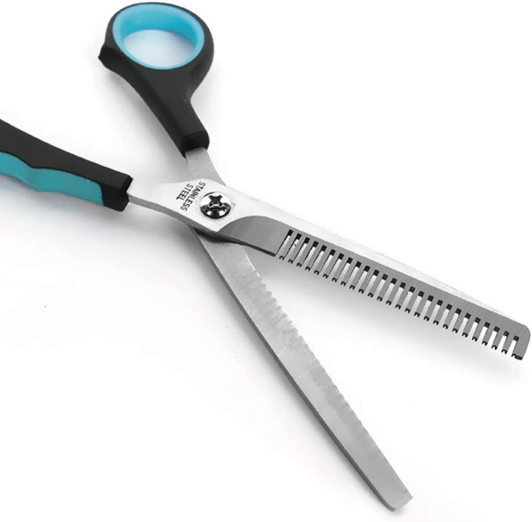 7 inch Thinning Scissors with 26-Teeth Stainless Steel Blades and Wave Style Handle for for Home Hair Cutting Shears
