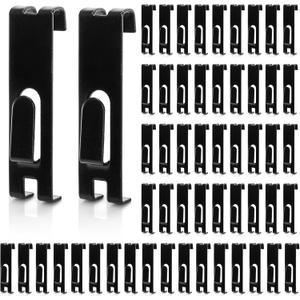 Mezchi 50 Pack Gridwall Hooks, Utility Notch Display Hook, Black Metal Gridwall Picture Hanger, Grid Wall Accessory for Art Clothes Painting, Panel, Pegboard, Shelf, Commercial Display