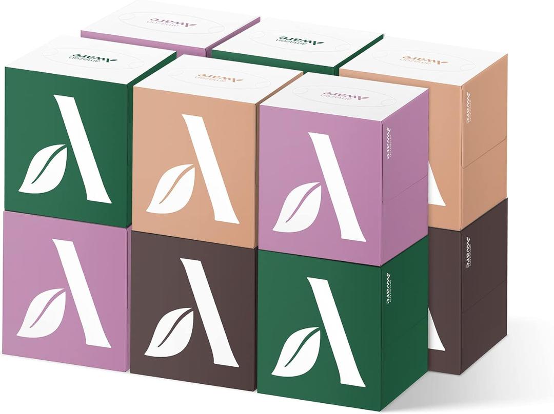 Amazon Aware 100% Bamboo Facial Tissues, 3-Ply, FSC Certified, 12 Pack, 60 Sheets Per Box, 720 Total