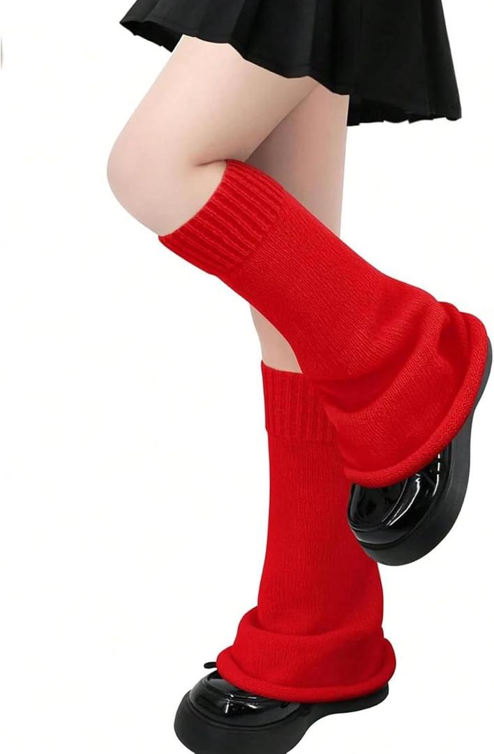 Sexybody Women Leg Warmers Y2K Kawaii Spider Print Goth Harajuku Lolita Stylish Cute Japanese Halloween Socks for Girls (One Size, 809-red)