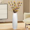 White Ceramic Floor Vase, 17.7" Tall Floor Vase Large Flower Vases Decorative Vases for Pampas Grass Modern Home Decor Living Room Office Bedroom Table Centerpieces Kitchen Wedding Farmhouse Dcor (Vertical Stripes)