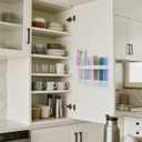 2 x Straw Holder for Cabinet Door, Silicone Straw Organizer for Cabinet Door, Kitchen Cabinet Organizer Reusable Straws Dispenser for Home Kitchen Accessories (Transparent)