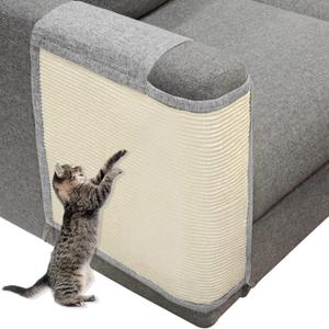 Cat Scratch Couch Sofa Protector with Natural Sisal for Protecting Furniture Couch Chair Sofa Light Grey