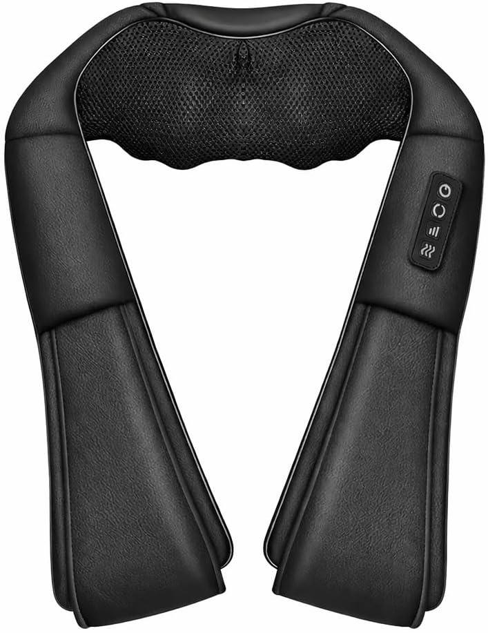 Shiatsu Neck and Shoulder Massager Whit Heat Deep Tissue Kneading Massage Pillow