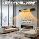 Electric Patio Heater, 1500W Wall Mounted Outdoor Heater with Remote Control & 24H Timer, IP65 Waterproof Carbon Infrared Heater for Backyard, Gazebo, Garage and Restaurant