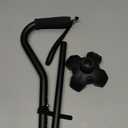 KINGGEAR F1 Walking Stick, Walking Cane for Women & Men, Self Standing Walkers for Seniors with Wrist Strap, Lightweight & Sturdy Offset EVA Handle and Large Quad Base (Black)