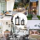 Large Lantern Decorative Outdoor & Indoor, Set of 2 (14&10) Metal Candle Lanterns Decor, Vintage Hanging Candle Holder for Front Porch Patio Wedding Farmhouse Home, Spring Decoration