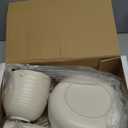 Rubtlamp 24 Pcs Wheat Straw Dinnerware Sets, Unbreakable Reusable Plastic Wheat Straw Bowls & Plates Dinner Set, Microwave And Dishwasher Safe Plates, 12Plates, 6Bowls, 6Cups for Party(Beige)