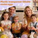 12 Pack 8 Inch Jumbo Clear Easter Eggs Plastic Giant Transparent Easter Eggs Huge Fillable Easter Egg for Easter Theme Party Easter Egg Hunt Party Favor