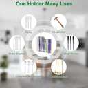 2 x Acrylic Straw Holder for Cabinet Door  9.8" Adjustable 2-Part Straw Organizer & Dispenser, Clear Adhesive Mount Kitchen Organizer for Countertops, Cupboards, and Coffee Bar Storage