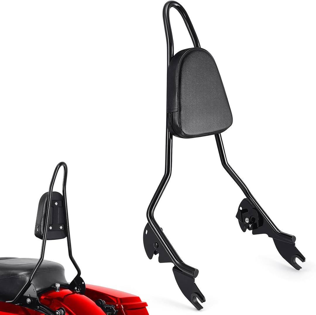 Benlari Passenger Backrest Sissy Bar, Quick Release Rear Detachable Sissy Bar Backrest Fit for Harley Davidson Road Glide Street Glide Electra Glide Road King 2009-2024, Black