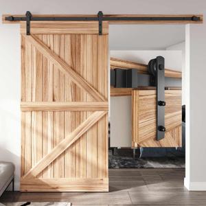 EaseLife 8 FT Sliding Barn Door Hardware Track Kit,Straight Pulley,Slide Smoothly Quietly,Easy Install (8FT Track Kit for 40"~48" Wide Single Door)