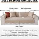vctops Boho Cotton Quilted Couch Cover Soft Embroidered Sofa Cover Non-Slip Dog Bed Cover Scalloped Sofa Slipcover Washable Furniture Protector Cover (Khaki,36"x36")