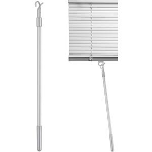 Plastic Blind Wands Hanger Retriever Pole with Hook- Adjustable 24inch High Reach Closet Pole - Aluminium Alloy Extendable Garment Hook Reaching Stick Pole to Easily Reach Clothes