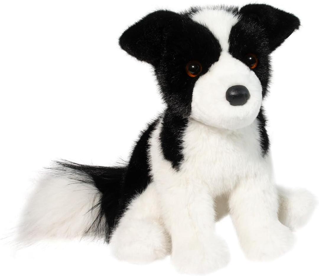 Douglas Herdie Border Collie Plush Stuffed Animal, 11 Inch Soft Realistic Sheepdog Toy – Black & White Puppy Plush for Kids, Gifts & Collectors