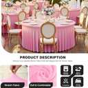 4 Pack Pink 72 inch Round Spandex Tablecloth, Wrinkle-Free Stretchy Fitted 6FT Round Tables,Elastic Edge with Skirt,Washable Table Cloths for Wedding Banquet Party Birthday Buffet